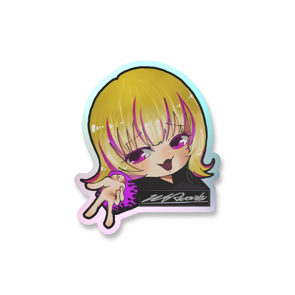 WtRworksなっちゃんオーロラスマホステッカー ギャルピver