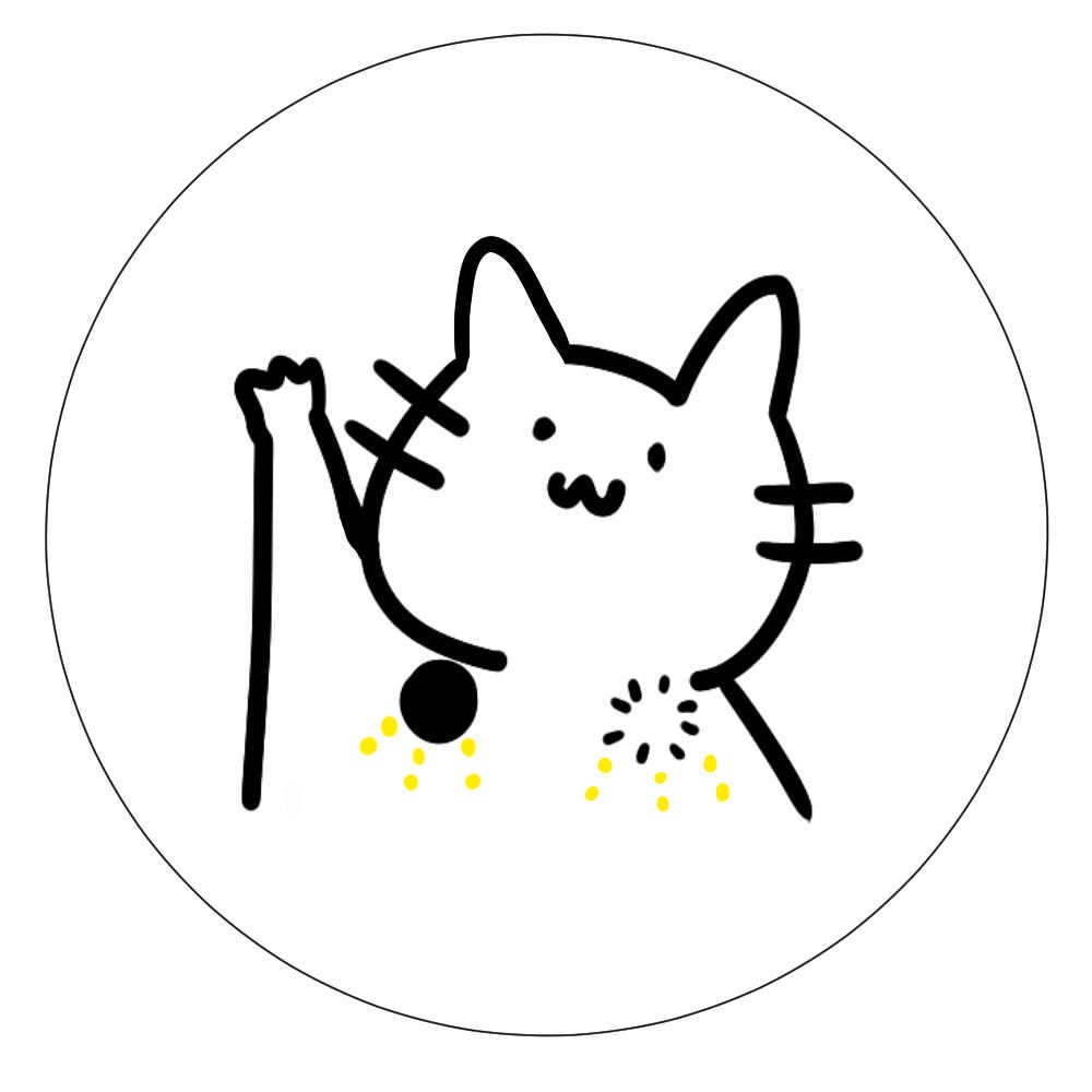 つるねこ刺繍缶バッジ
