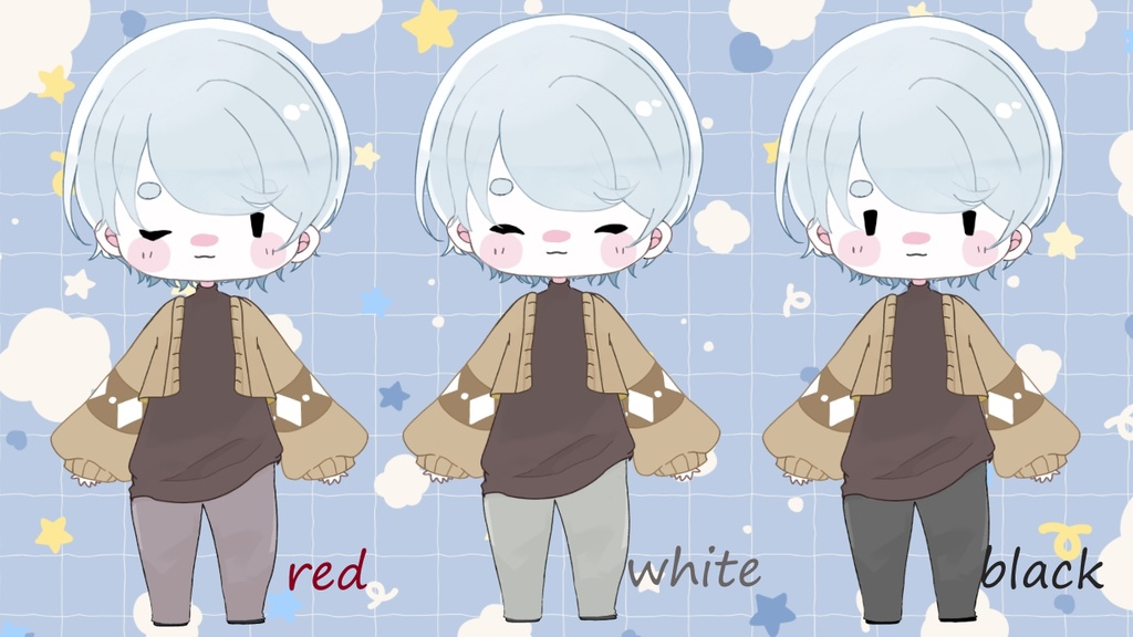 【live2d汎用モデル】中性的なゆるめミニキャラ男の子【差分あり】