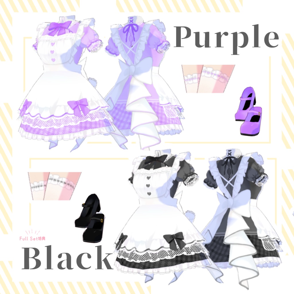 【VRoid】PASTEL MAID|パステルカラーミニスカメイド服