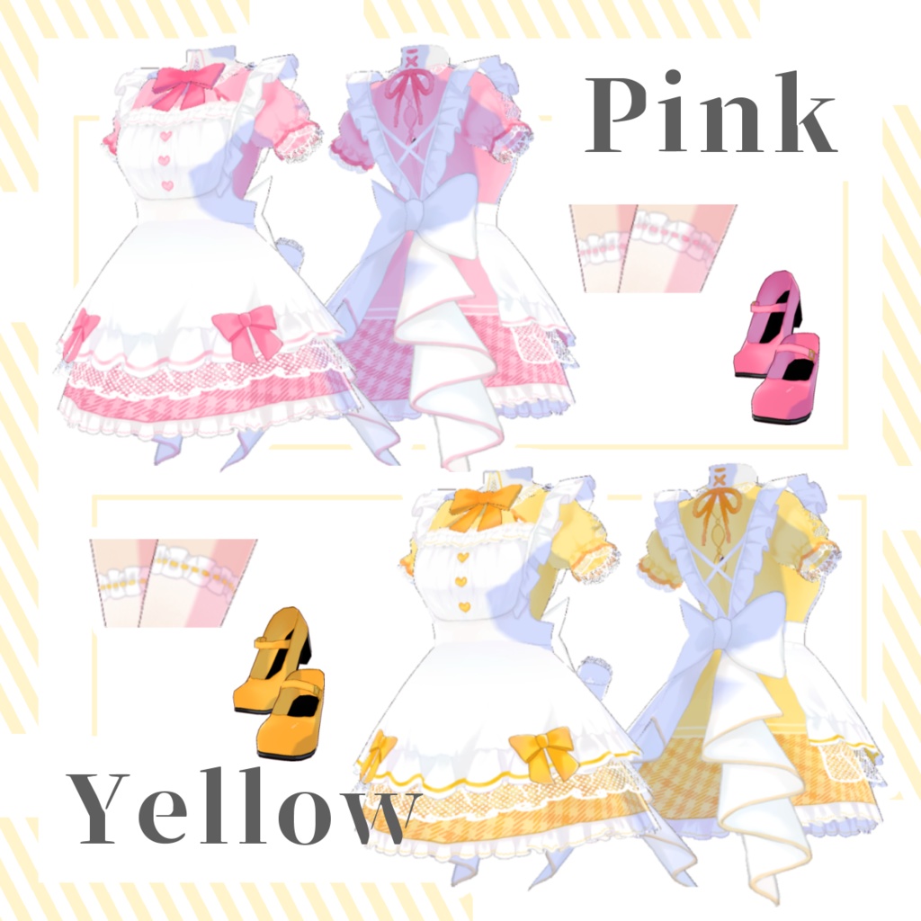 【VRoid】PASTEL MAID|パステルカラーミニスカメイド服