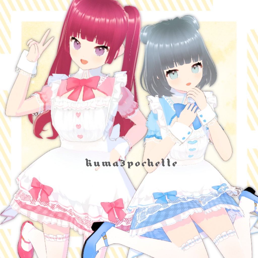 【VRoid】PASTEL MAID|パステルカラーミニスカメイド服