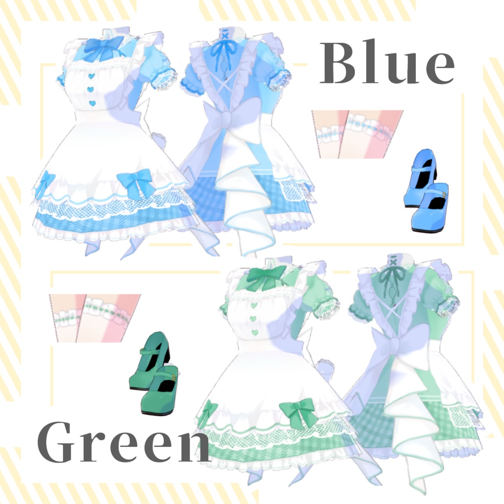 【VRoid】PASTEL MAID|パステルカラーミニスカメイド服