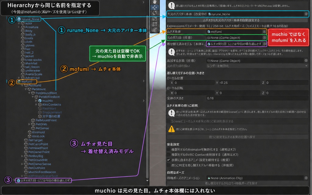 ムチォ見た目差し替えツール|衣装・ポーズ・表情・ギミック対応v1.1.1