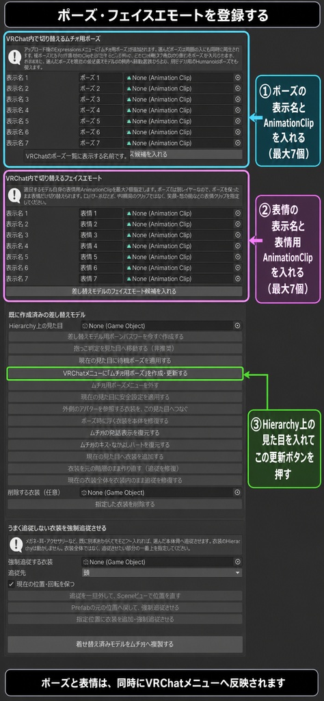 ムチォ見た目差し替えツール|衣装・ポーズ・表情・ギミック対応v1.1.1
