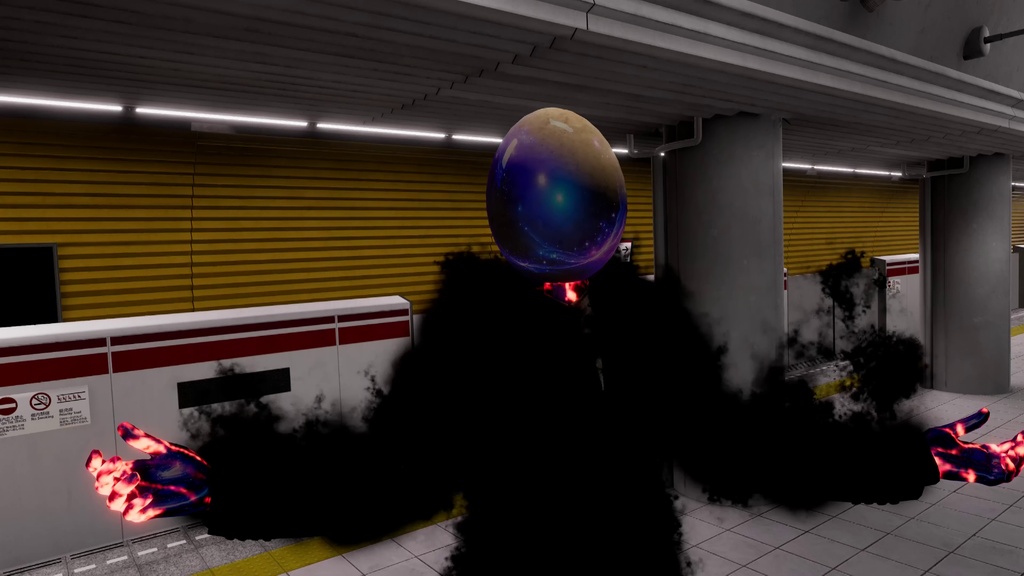 【MA対応】ジェスチャー着脱ギミック付き!黒炎パーティクル装飾衣装FlameCoat