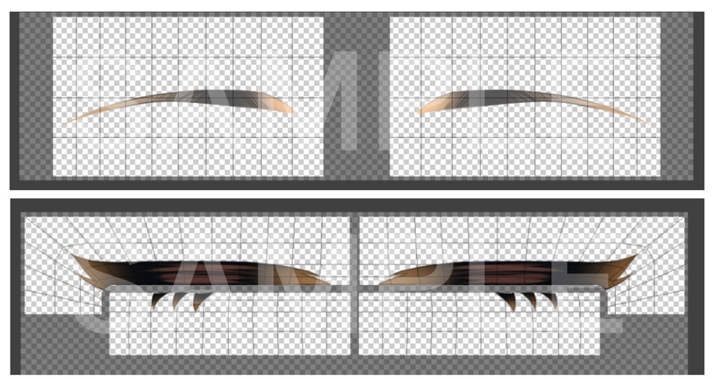 アイライン&眉テクスチャ・さっぱり【VRoid男女共用テクスチャ】