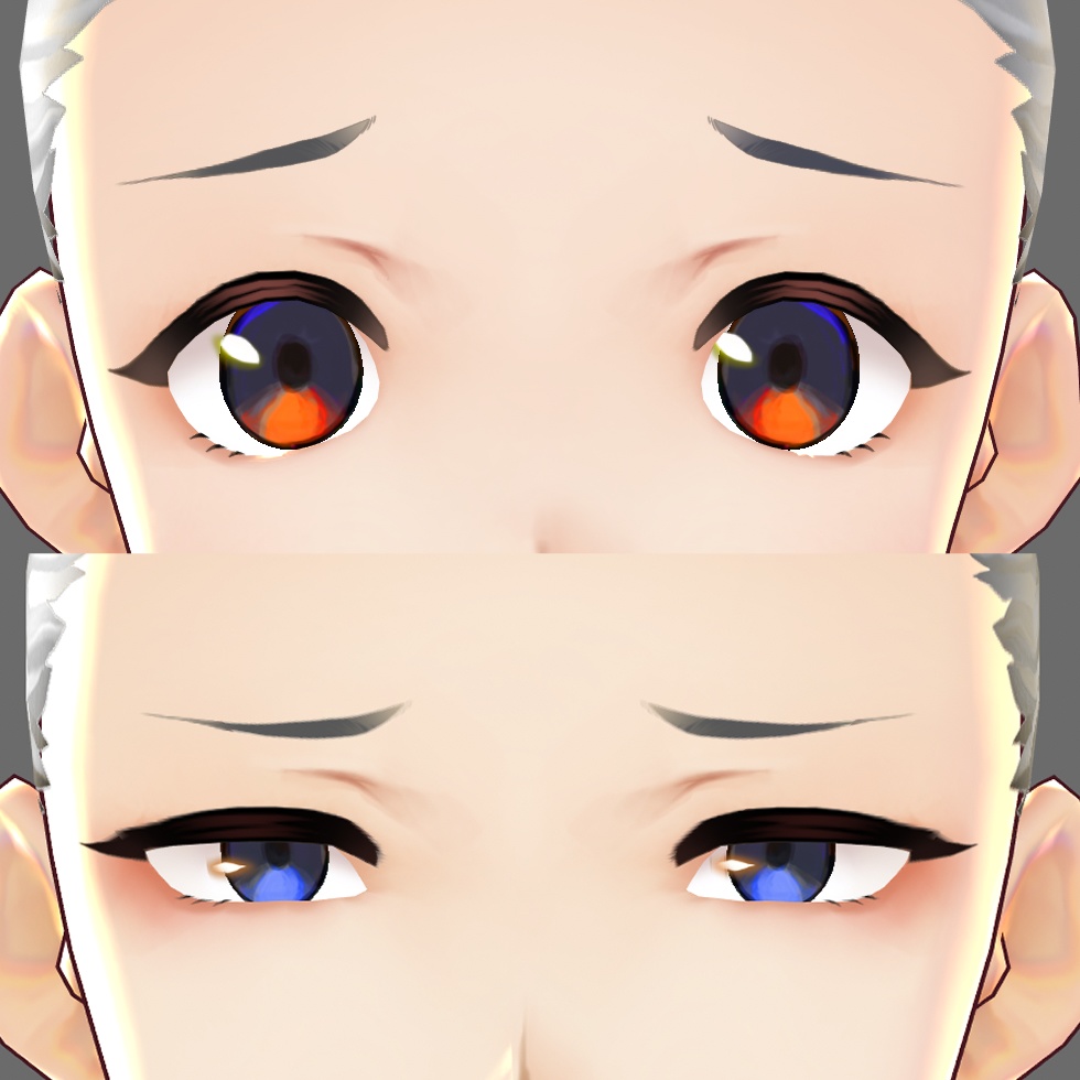 アイライン&眉テクスチャ・困り眉【VRoid用】