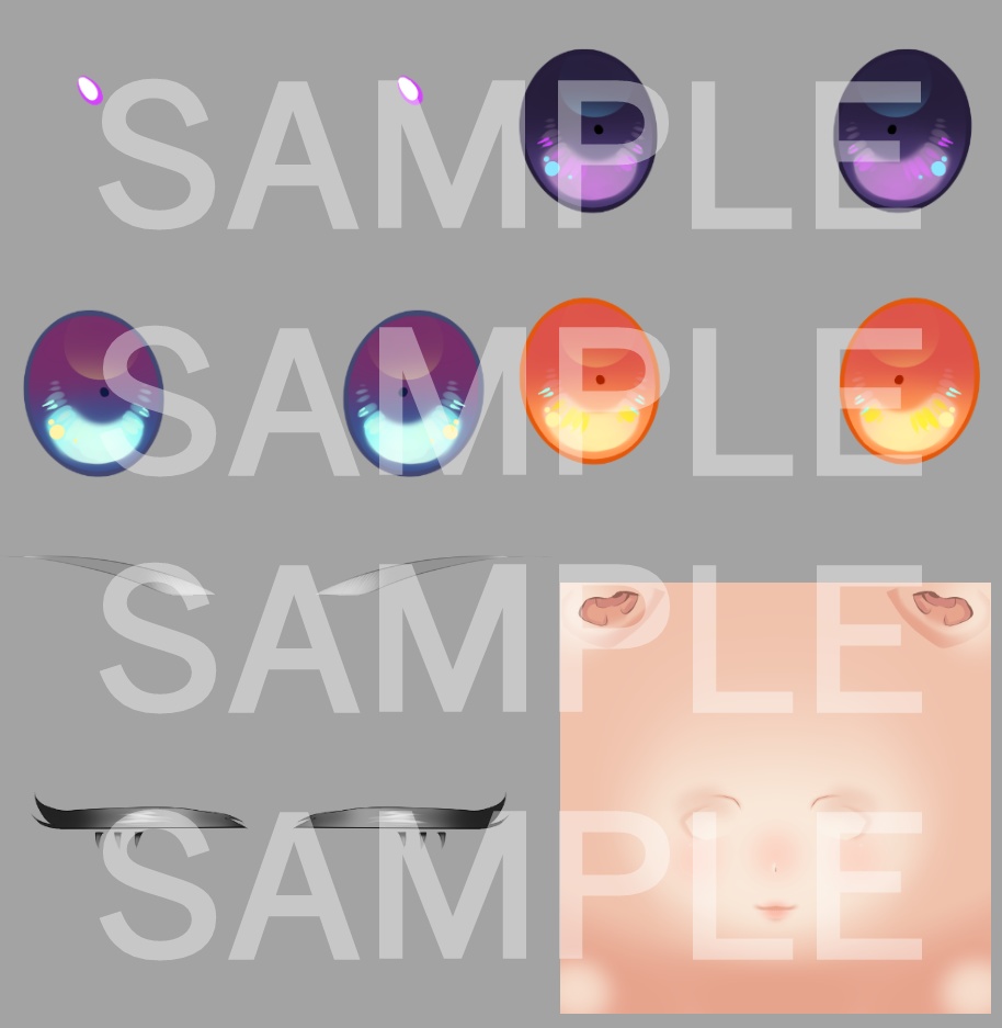 【VRoid用】顔テクスチャスターターセット・強気女の子