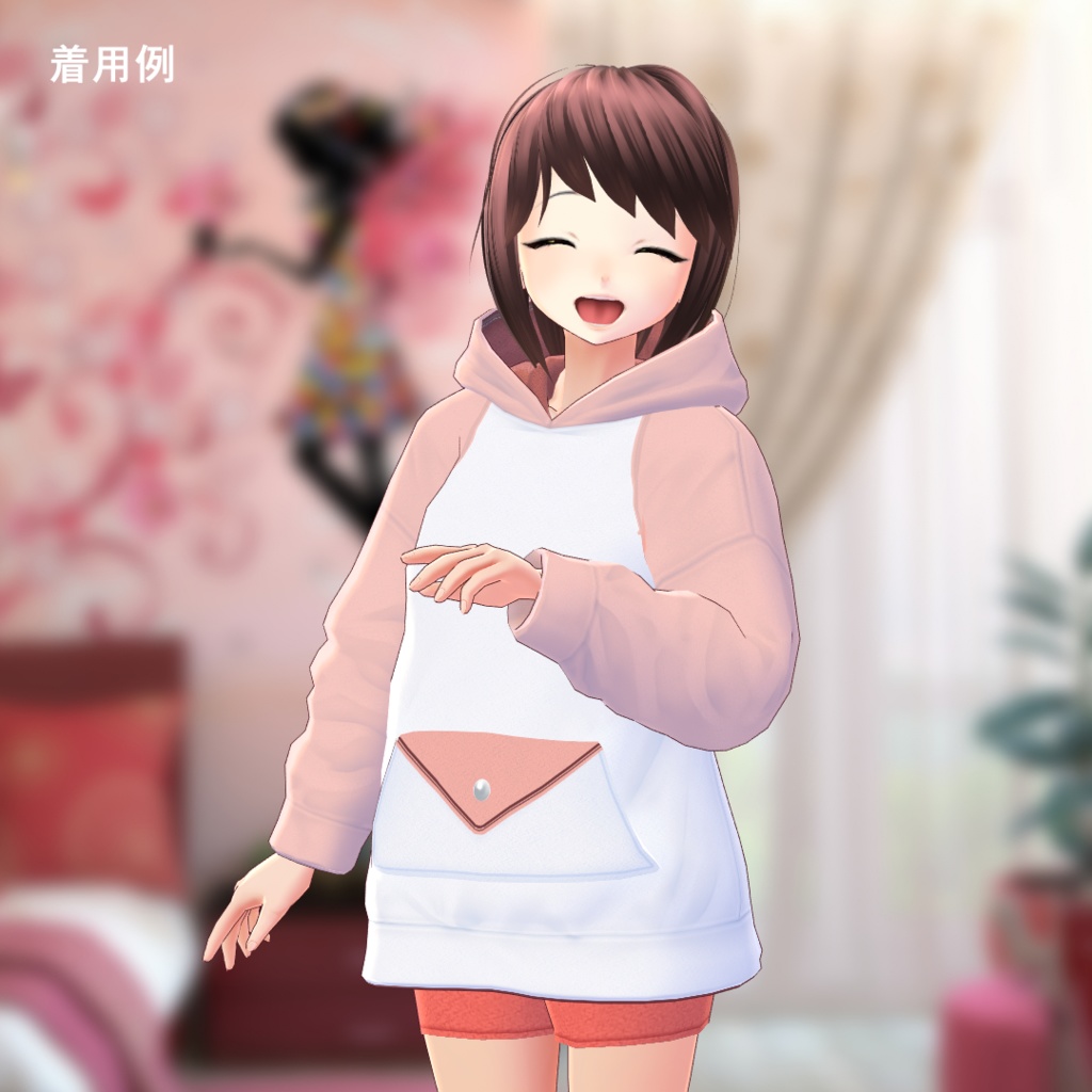 【VRoid用】衣装テクスチャ・メールポケットパーカー【無料】