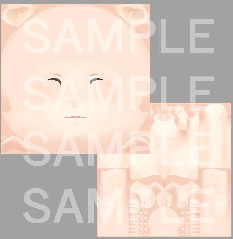 【VRoid用】男性肌テクスチャ・色白肌