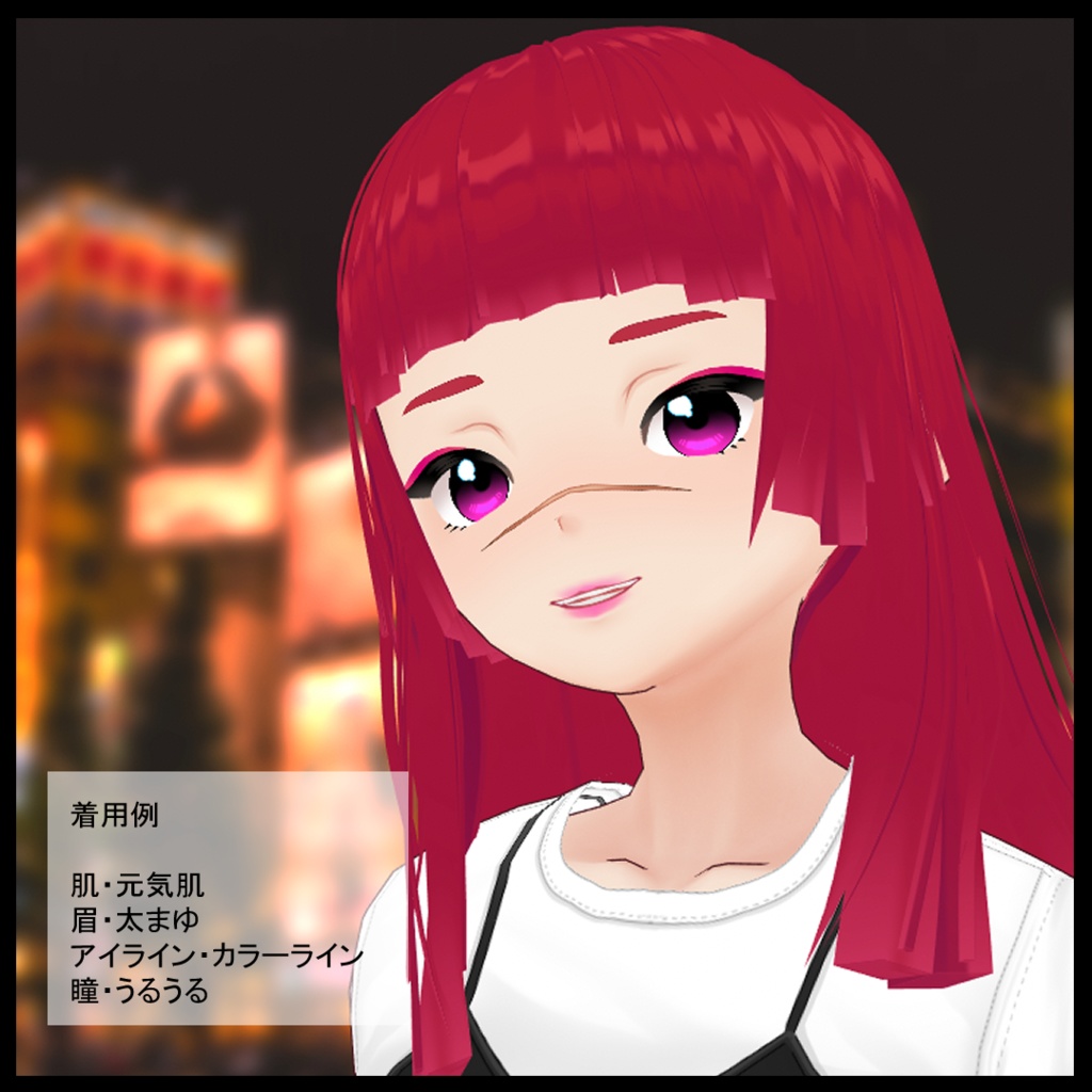 【VRoid用】フェイスペイント・フェイス傷5種セット・女性モデル