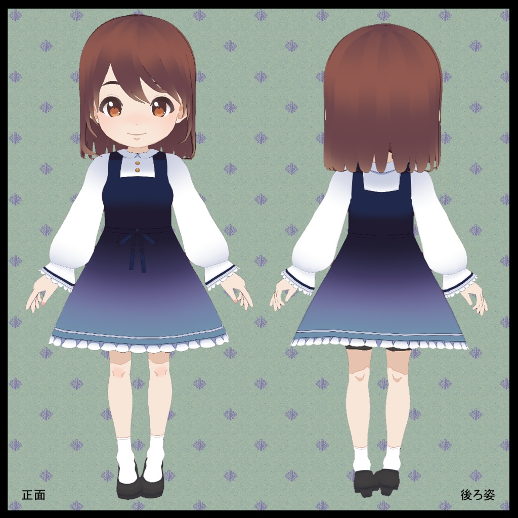 【cluster向けVRoid製モデル】ポンっとアバター「はづきちゃん・ワンピース」