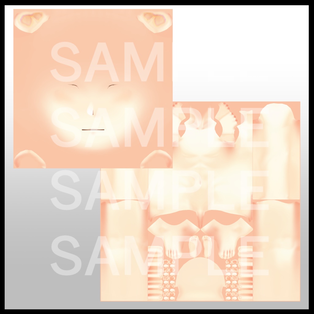 【VRoid用】肌テクスチャ・なめらか色白肌・男