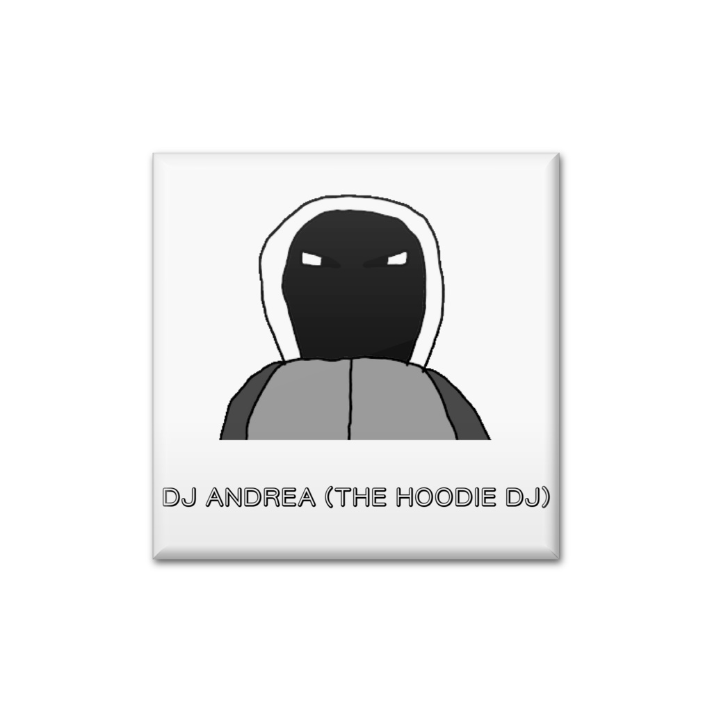 DJ ANDREAの四角缶バッジ