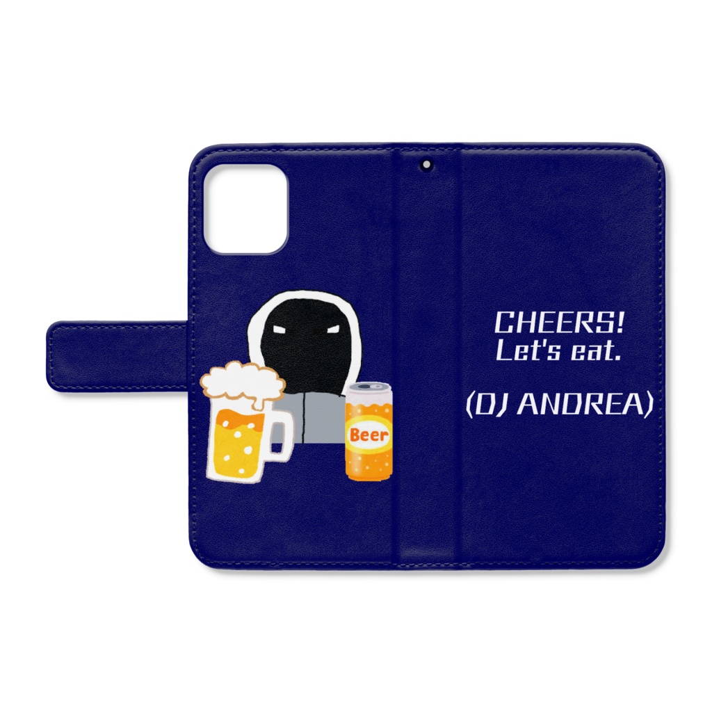 DJ ANDREAのiPhone 11 Pro向け手帳型iPhoneケース(乾杯モード)