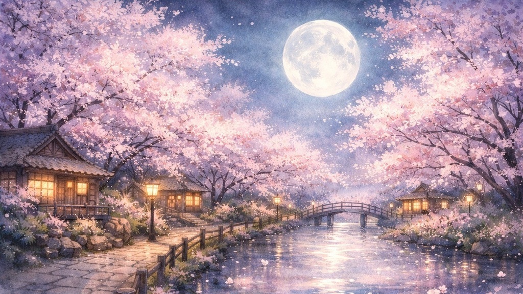 【フリーBGM】月に憧れた桜~花明かり~