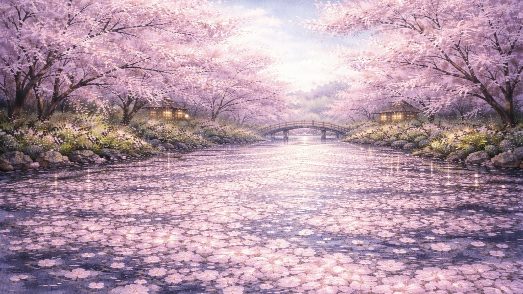 【フリーBGM】月に憧れた桜~花筏~