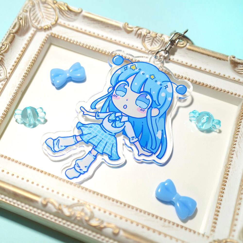 コスモポップなアクキー（みずいろ）