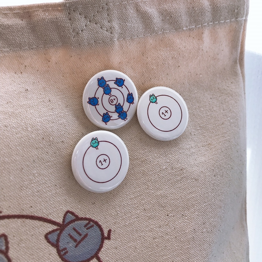 元素丸缶バッジ(1.水素~10.ネオン)