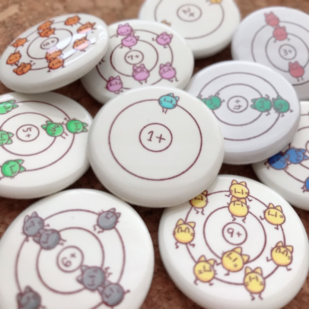 元素丸缶バッジ(1.水素~10.ネオン)