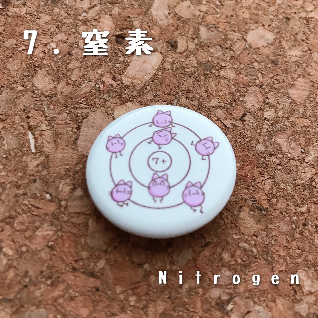 元素丸缶バッジ(1.水素~10.ネオン)