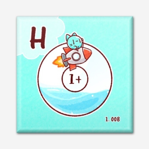 四角い元素のマグネット(1.水素~10.ネオン)