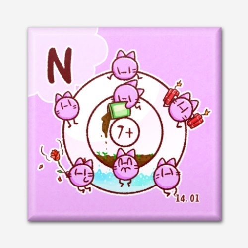 四角い元素のマグネット(1.水素~10.ネオン)