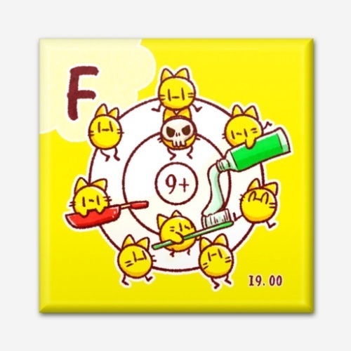 四角い元素の缶バッジ(1.水素~10.ネオン)