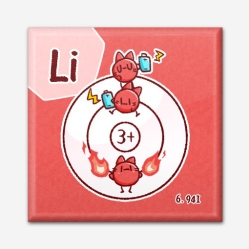 四角い元素の缶バッジ(1.水素~10.ネオン)