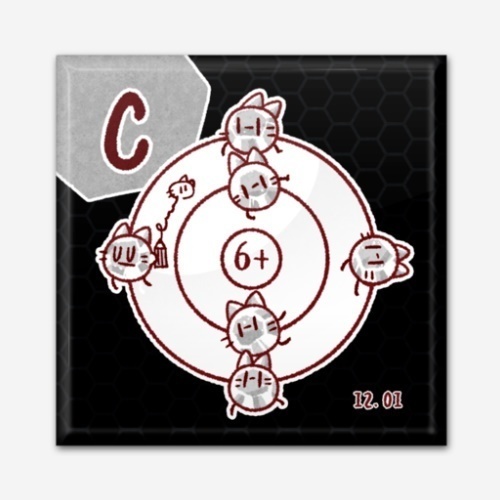 四角い元素の缶バッジ(1.水素~10.ネオン)