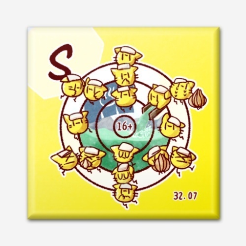 四角い元素の缶バッジ(11.ナトリウム~20.カルシウム)