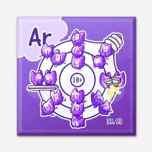 四角い元素の缶バッジ(11.ナトリウム~20.カルシウム)