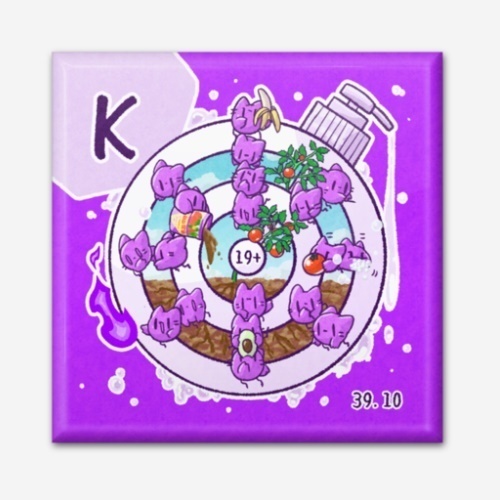 四角い元素の缶バッジ(11.ナトリウム~20.カルシウム)