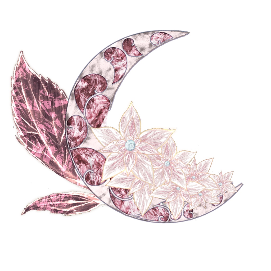 【浴衣に似合う】月の紫陽花アクセサリー