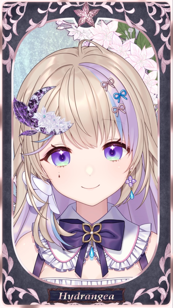 【浴衣に似合う】月の紫陽花アクセサリー