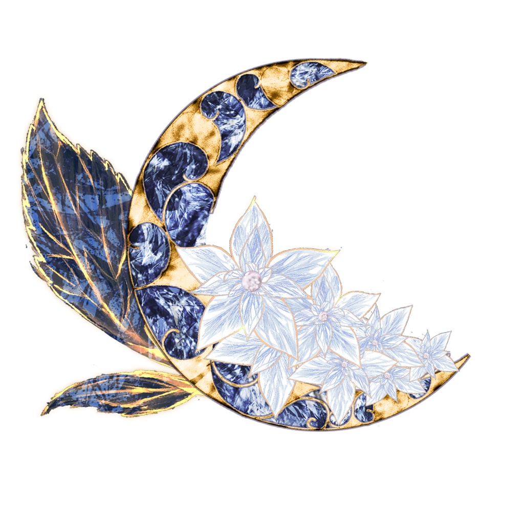 【浴衣に似合う】月の紫陽花アクセサリー