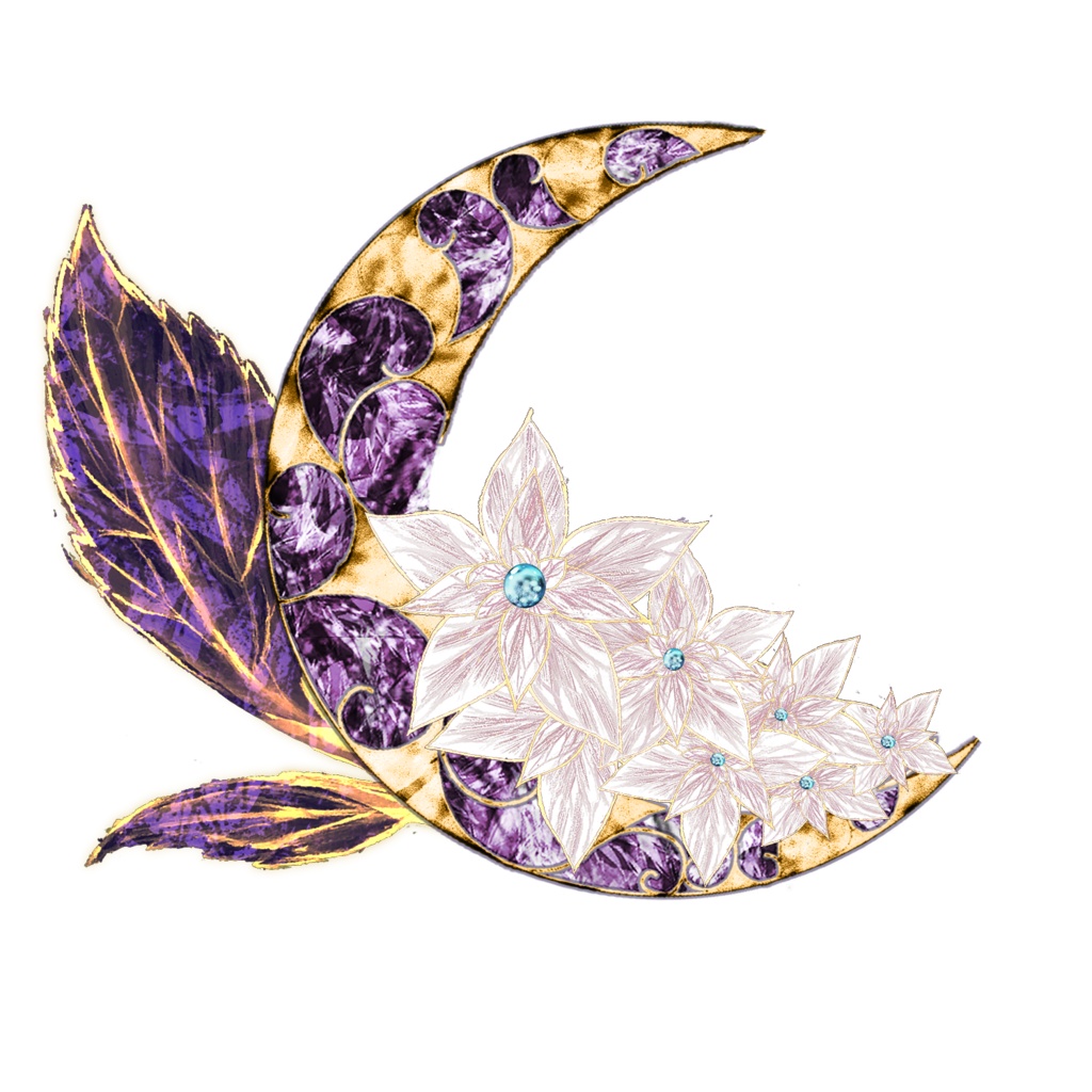 【浴衣に似合う】月の紫陽花アクセサリー