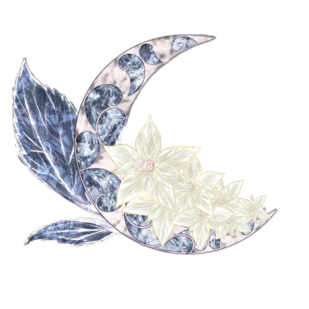 【浴衣に似合う】月の紫陽花アクセサリー