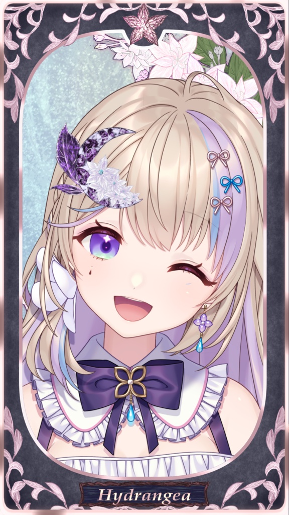 【浴衣に似合う】月の紫陽花アクセサリー