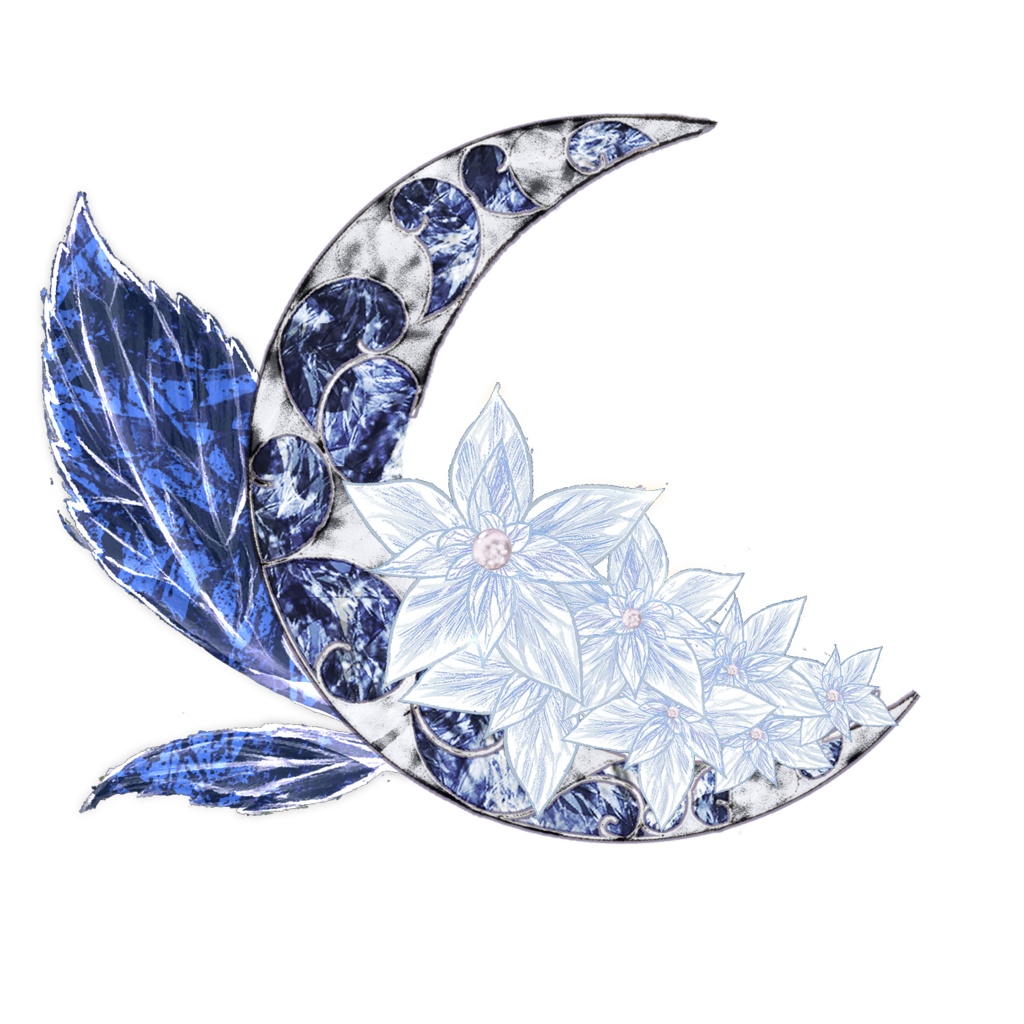 【浴衣に似合う】月の紫陽花アクセサリー