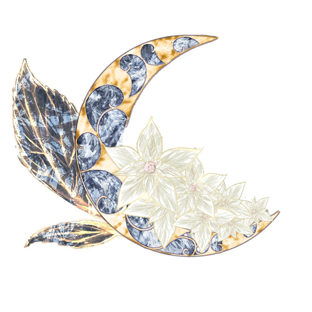 【浴衣に似合う】月の紫陽花アクセサリー