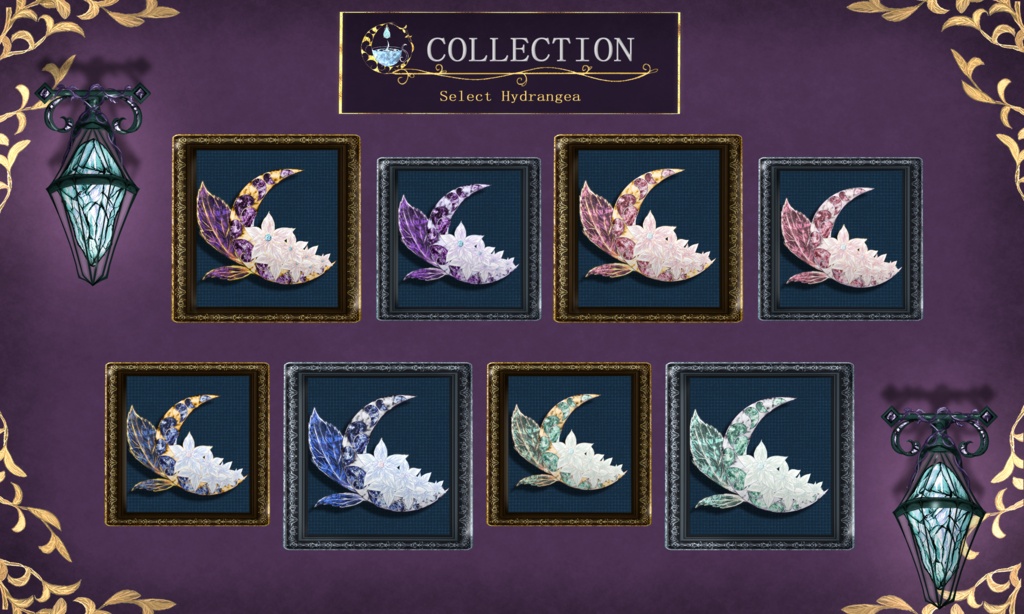 【浴衣に似合う】月の紫陽花アクセサリー