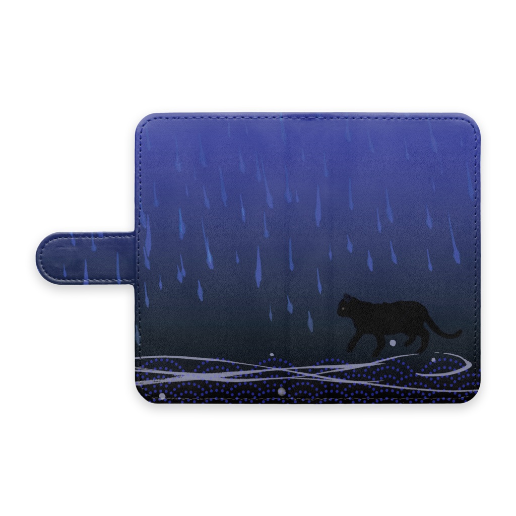 『ねこと雨』手帳型Androidケース
