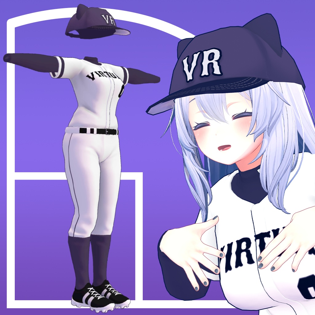 (VRChat向け)野球ユニフォーム(桔梗ちゃん用)