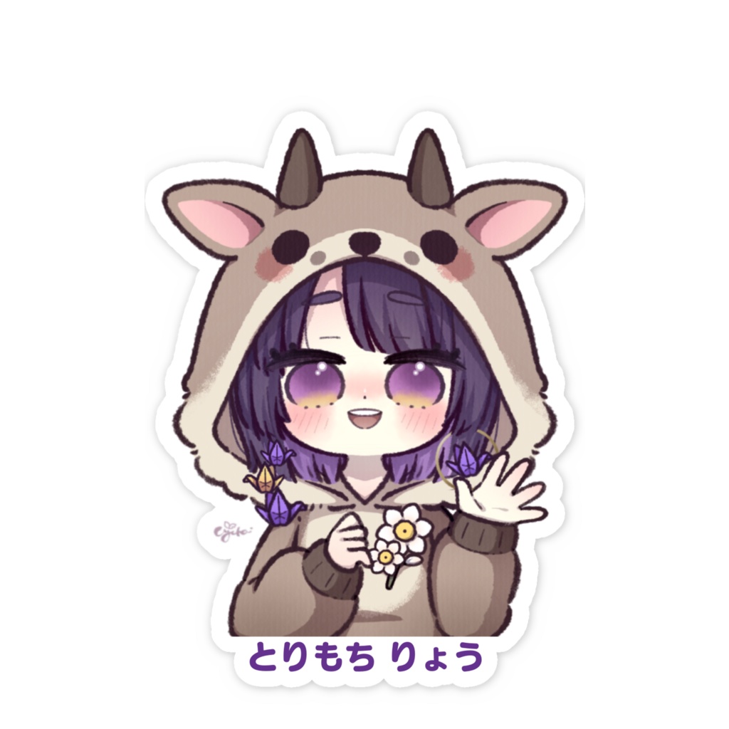 『カモシカパーカー』スマホステッカー