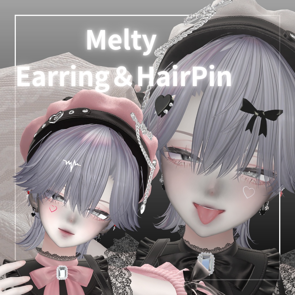 【VRC想定/23アバター対応】Melty Earring&HairPin