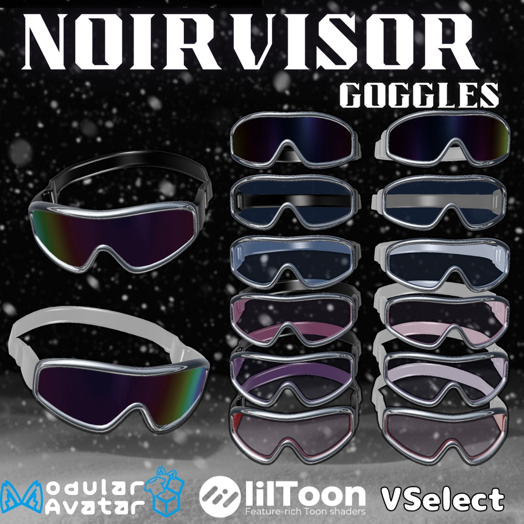 【VRC想定】Noir Visor Goggles