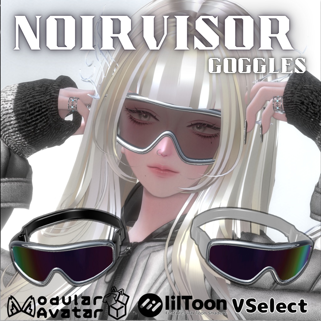 【VRC想定】Noir Visor Goggles