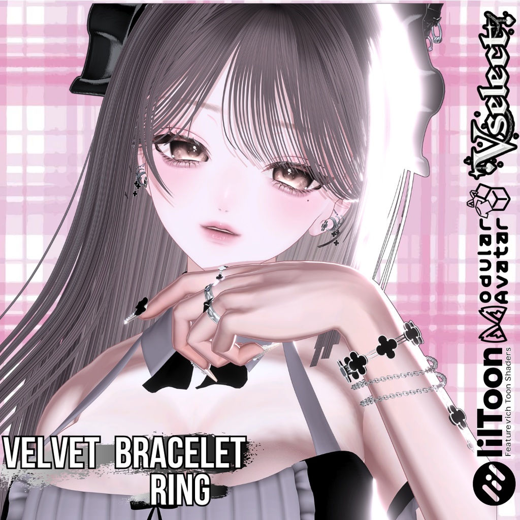 【VRC想定/17アバター対応】Velvet Bracelet Ring 1/24まで40%Sale🍀